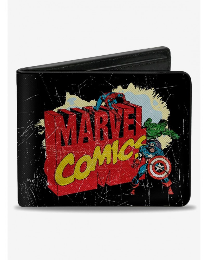 Marvel Avengers Comics Classic Title Logo With Avengers Bifold Wallet $9.82 Wallets