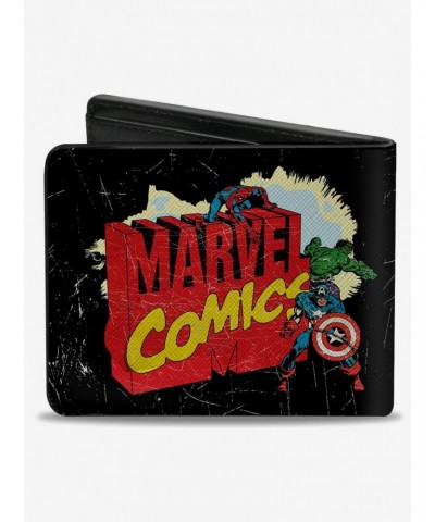 Marvel Avengers Comics Classic Title Logo With Avengers Bifold Wallet $9.82 Wallets