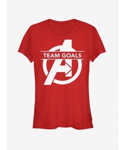 Marvel Avengers: Endgame Team Goals Girls Red T-Shirt $9.71 T-Shirts