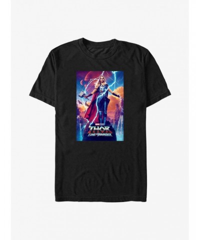 Marvel Thor: Love and Thunder Mighty Thor Movie Poster T-Shirt $8.84 T-Shirts