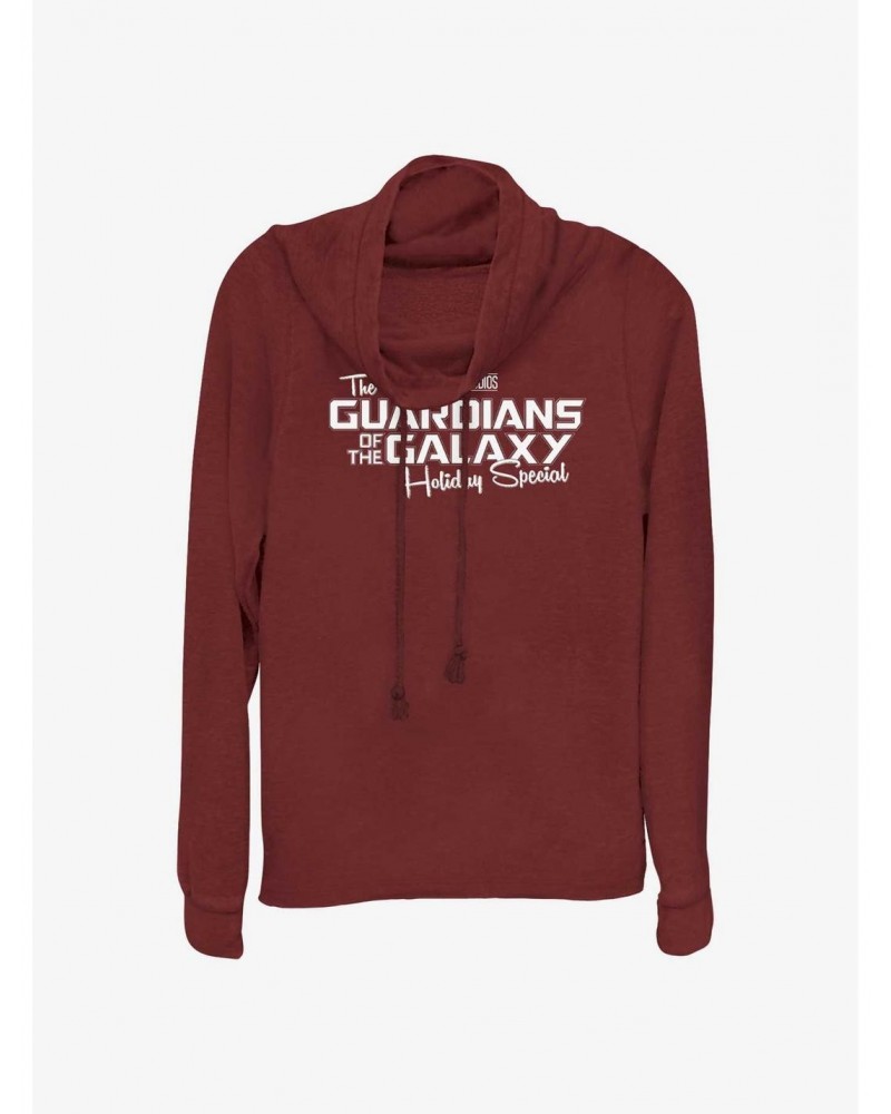 Marvel Guardians of the Galaxy Holiday Special Logo Cowl Neck Long-Sleeve Top $19.76 Tops