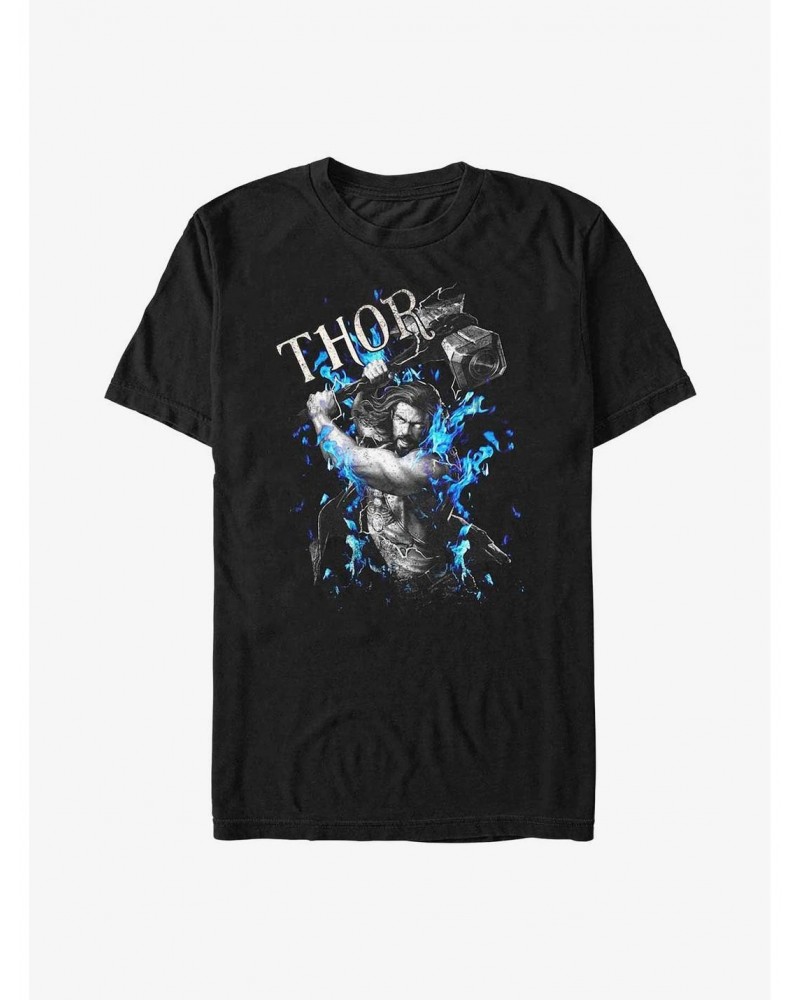 Marvel Thor: Love and Thunder On Fire T-Shirt $10.04 T-Shirts