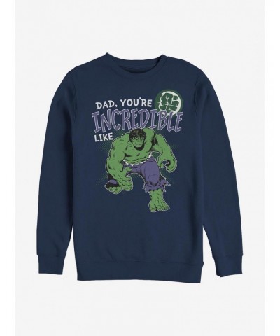 Marvel Hulk Incredible Like Dad Crew Sweatshirt $12.18 Sweatshirts