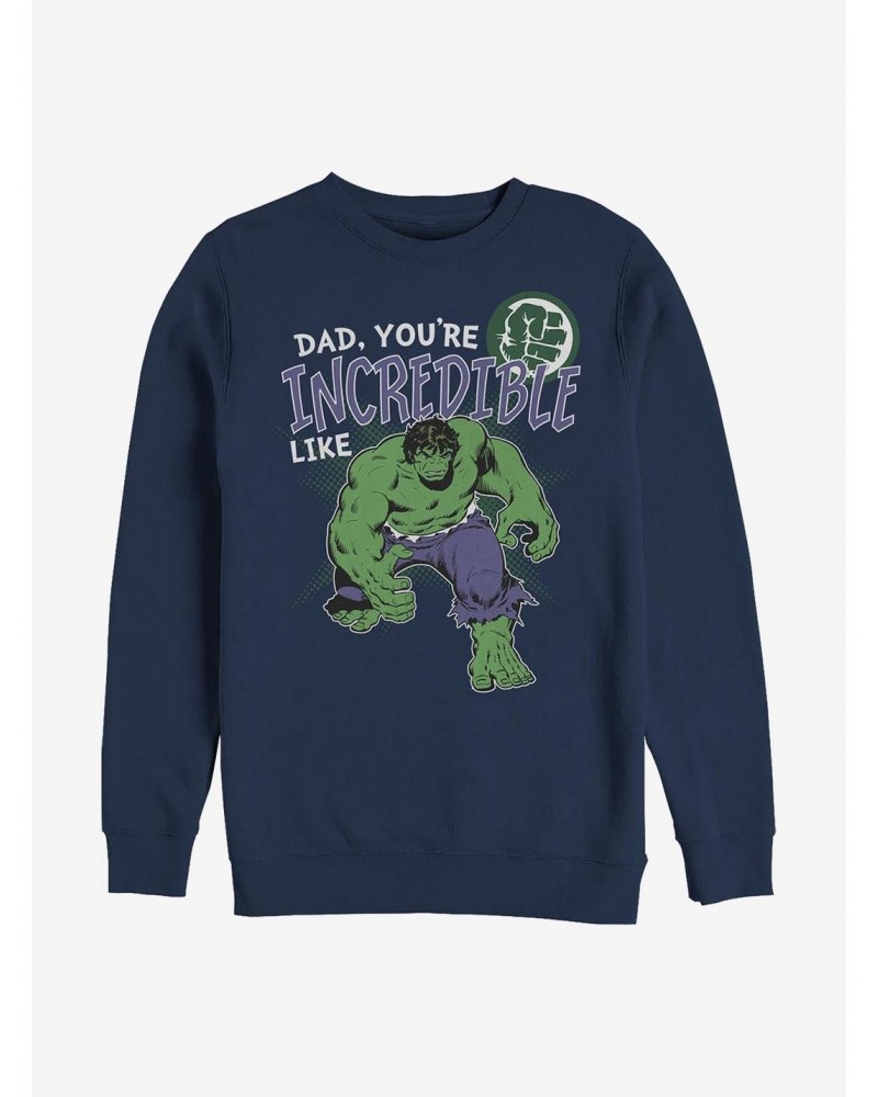 Marvel Hulk Incredible Like Dad Crew Sweatshirt $12.18 Sweatshirts