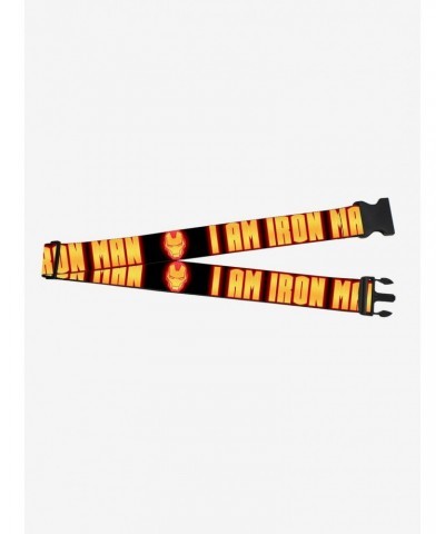 Marvel Iron Man Face I Am Iron Man Black Yellow Glow Luggage Strap $8.78 Luggage Strap