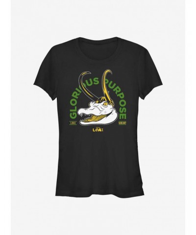 Marvel Loki Gator Loki Glorious Purpose Girls T-Shirt $10.71 T-Shirts