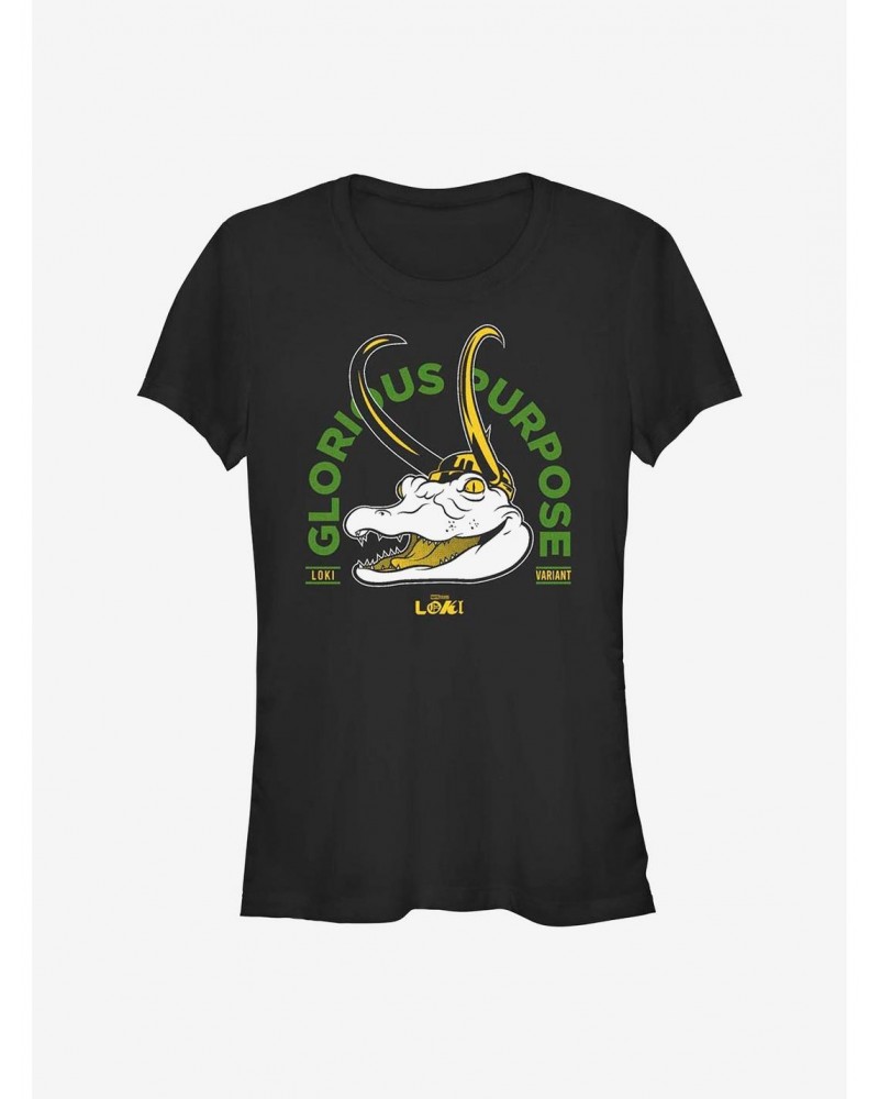 Marvel Loki Gator Loki Glorious Purpose Girls T-Shirt $10.71 T-Shirts