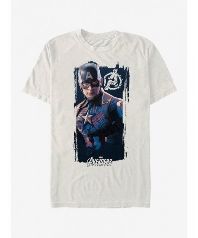Marvel Avengers Endgame Captain America Banner T-Shirt $9.56 T-Shirts