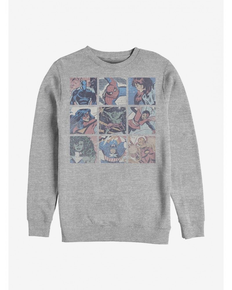 Marvel Avengers Hero Boxes Crew Sweatshirt $12.92 Sweatshirts